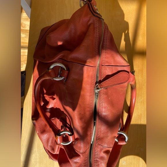 Burnt Orange Coach Leather Convertible Satchel - Picture 6 of 7